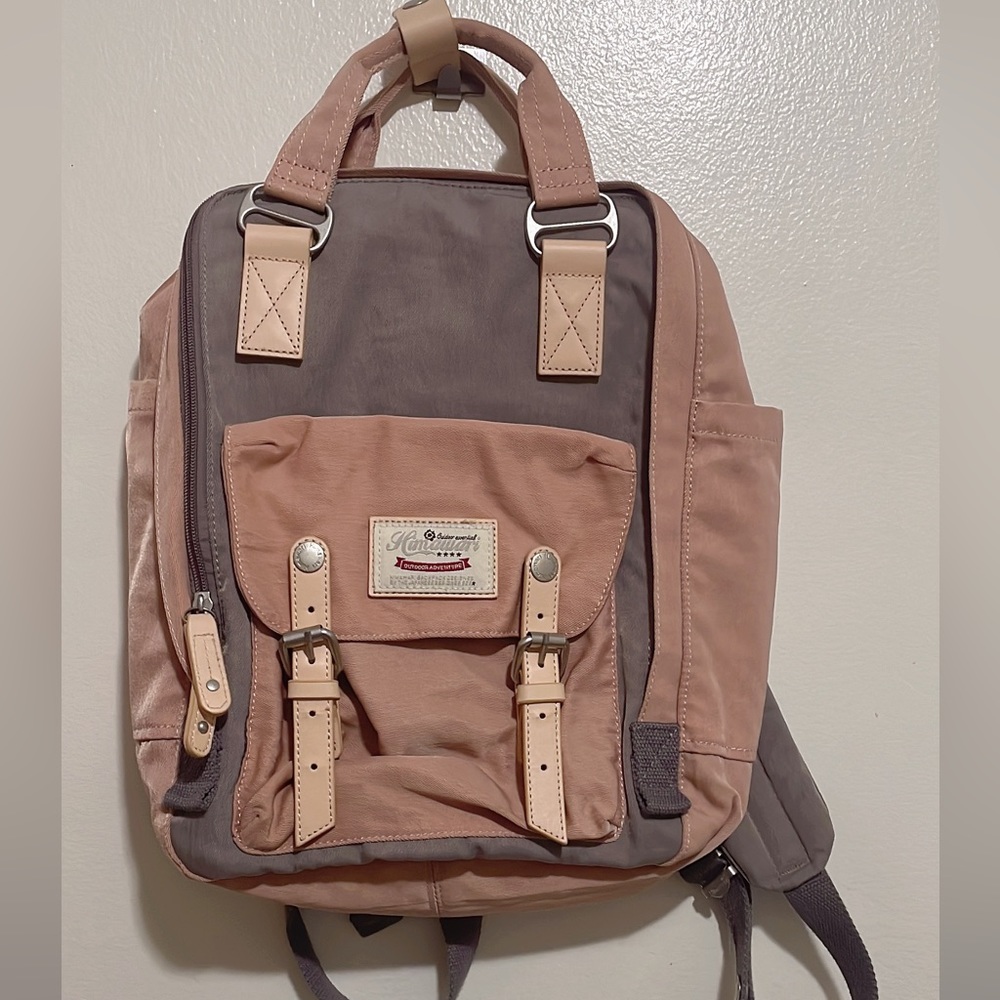 A pink backpack